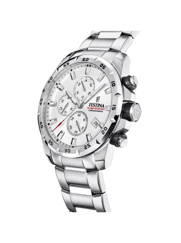 Festina Chronograph-Armbanduhr Festina Timeless Chronograph silber groß (ca. 45mm)