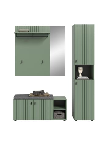 ebuy24 Garderobenmöbel Station Staubgrün 161 x 37 cm