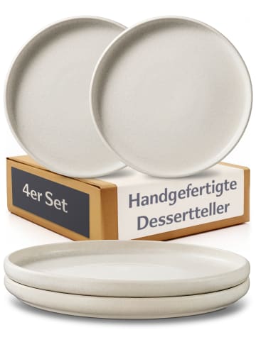 Cosumy "Cosumy | Lune | Dessertteller Set 4 St. Ø22 cm Weiß"