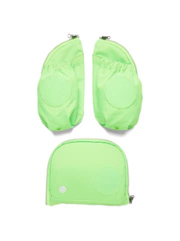 Ergobag Zubehör Pack/Cubo/Cubo Light/Wide Fluo LED - Seitentaschen Zip-Set 3tlg. (gelb) in grün