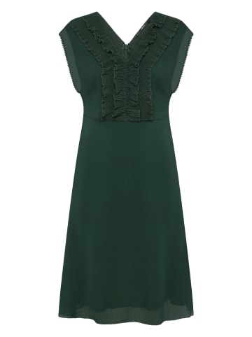 Zero  Chiffonkleid mit Rüschen in Green Forest