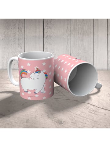 Mr. & Mrs. Panda Tasse Einhorn Stolzieren ohne Spruch in Rot Pastell
