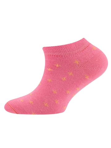 ewers 2er-Set Sneaker Socken 2er Pack Blumen/Punkte in h.himbeere-dkl.pfirsich