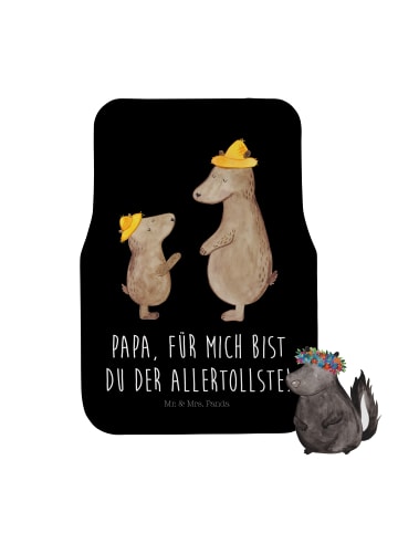 Mr. & Mrs. Panda Auto-Fußmatte Bären mit Hut mit Spruch in Schwarz