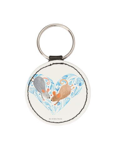 Mr. & Mrs. Panda Taschenanhänger Mäuse Herz ohne Spruch in Weiß