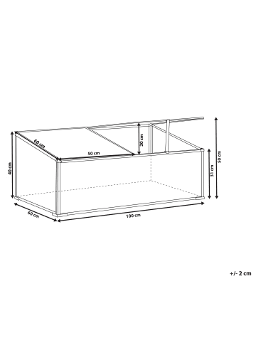 Beliani Gewächshaus für den Garten SERIFOS in Silber/Transparent