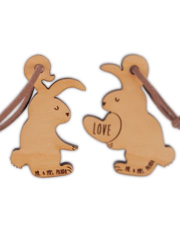 Mr. & Mrs. Panda Schlüsselanhänger Hase Herz ohne Spruch in Braun