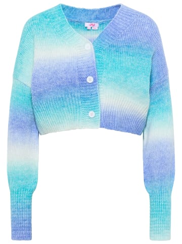 myMo Damen Strickjacke in Türkis Mehrfarbig
