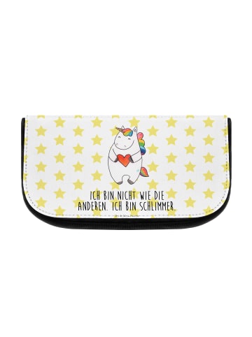 Mr. & Mrs. Panda Make-Up Tasche Einhorn Herz mit Spruch in Weiß