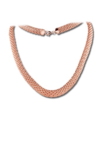 SilberDream 925 Silber, vergoldet (Roségold 333) Damen Halsketten Geflecht  ca. 45cm