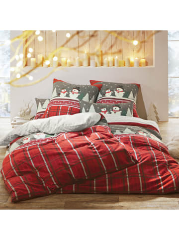 REDBEST Biber Bettwäsche in rot-braun