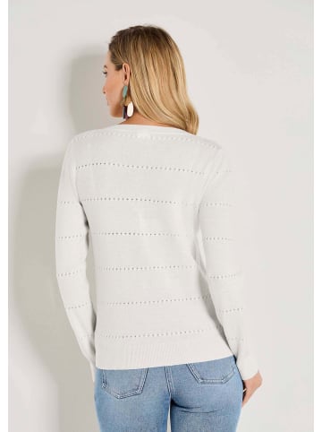 MADELEINE Luxuriöser Kaschmirpullover mit Ajour-Muster in wollweiß