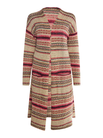 VIRITA Women Strick Cardigan in Beige Mehrfarbig