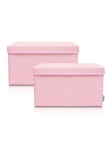 Lifeney Aufbewahrungsbox 2er-Set Rosa, 37 x 25 x 21 cm