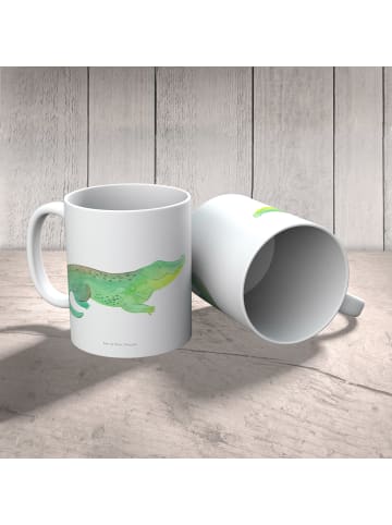 Mr. & Mrs. Panda Camping Tasse Krokodil ohne Spruch in Weiß