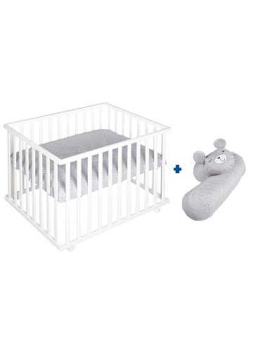 roba Laufgitter Set 75x100 cm 3-fach höhenverstellbar mit Einlage Style grau