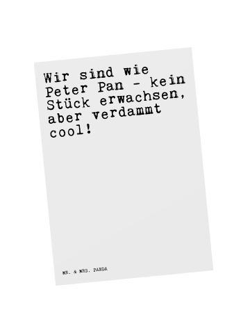 Mr. & Mrs. Panda Postkarte Wir sind wie Peter... mit Spruch in Weiß