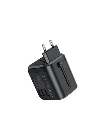 Wisam® Choetech Reiseladegerät, 3xUSB-A, 2xUSB-C, GaN, 35W, US/EU/UK/AU (schwarz)