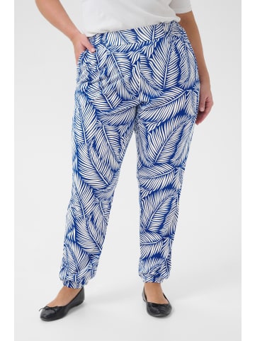 KAFFE curve Stoffhose KCcahlia Loose fit in Blue/Chalk Palm Leafs
