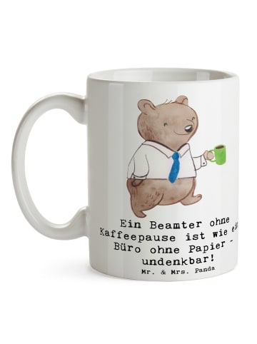 Mr. & Mrs. Panda Bürotasse Beamter Kaffeepause mit Spruch in Weiß