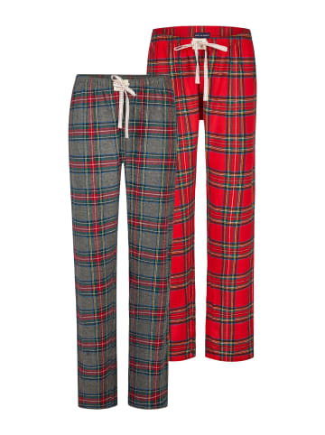 Happy Shorts Pyjamahose Christmas in rot/anthra kariert