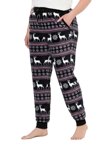 Ulla Popken Loungewear Hose in schwarz