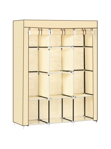 HOMCOM Stoffschrank-125L x 43B x 162,5H cm-Beige
