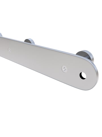 Intirilife Garderobenleiste - Kleiderhaken Garderobe in Silber - Modell A (4 Haken)
