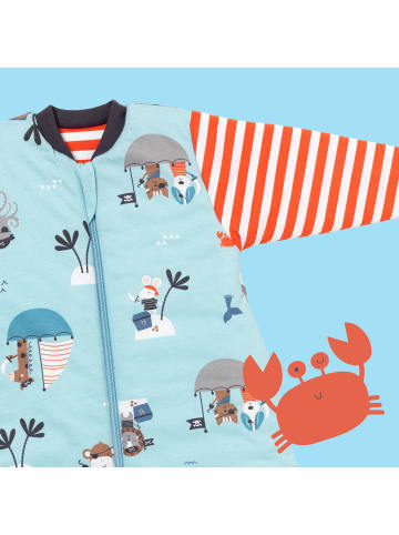 Schlummersack Babyschlafsack, 3.5 TOG in Hellblau-Rot