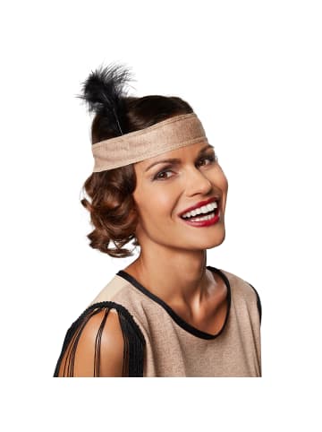 tectake Schönes Kleid im 20er Jahre Stil, schwarz/beige