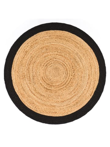 KADIMA DESIGN Jute Teppich Boho wendbar in Schwarz