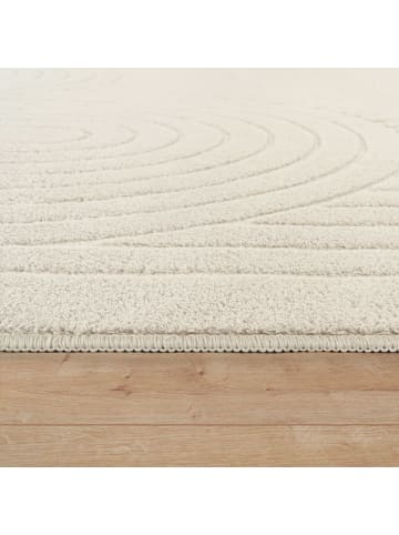 KADIMA DESIGN Teppich Kurzflor waschbar Struktur Wohnzimmer in Creme