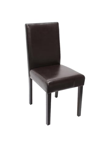 MCW 6x Esszimmerstuhl Littau, Leder, braun, dunkle Beine