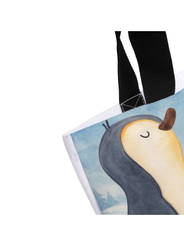 Mr. & Mrs. Panda Strandtasche Pinguin mHerzieren Design mit Spruch in Weiß