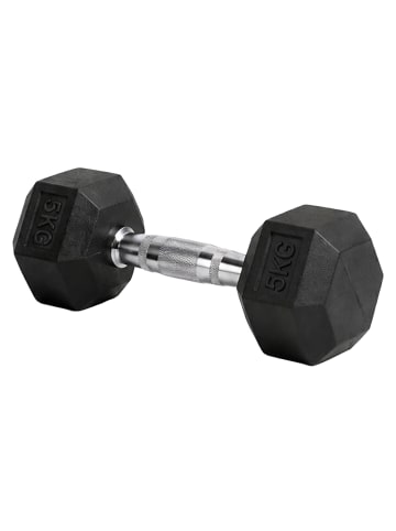 relaxdays 2 x Hanteln in Schwarz/ Silber - 5 kg