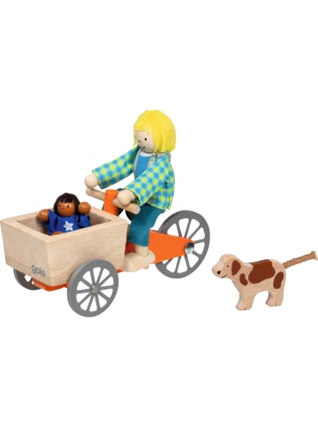 Goki Lastenfahrrad mit 2 Biegepuppen und Hund - ab 3 Jahren