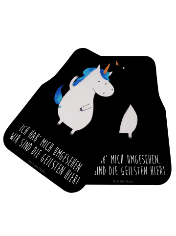 Mr. & Mrs. Panda Fahrer Autofußmatte Einhorn Mann mit Spruch in Schwarz