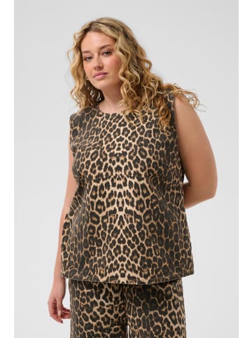 KAFFE curve Ärmellose Bluse KCjessa Regular fit in Black/Brown Leopard