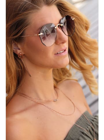 styleBREAKER Piloten Sonnenbrille in Gold / Violett-Gelb Verlauf