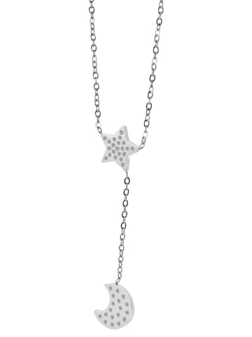 Adeliás Damen Halskette aus Edelstahl 43 cm in silber