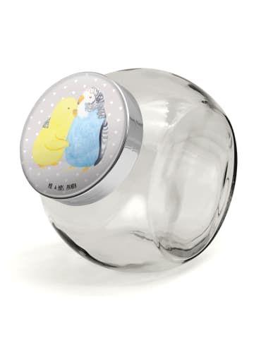 Mr. & Mrs. Panda Vorratsglas Wellensittich Liebe ohne Spruch in Grau Pastell