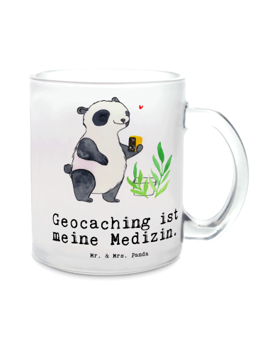 Mr. & Mrs. Panda Teetasse Panda Geocaching mit Spruch in Transparent