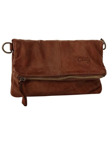 Cluty Abendtasche echt Leder in cognac