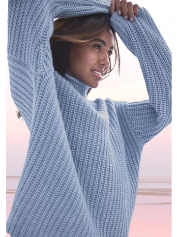 Buffalo Stehkragenpullover in blau meliert