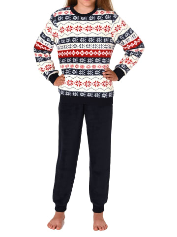 NORMANN Kinde langarm Schlafanzug Pyjama Bündchen Norweger Coralfleece - 76976 in rosa