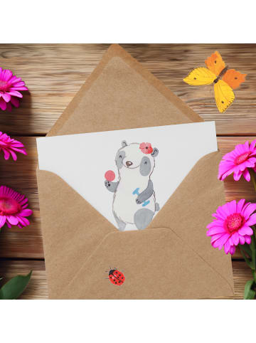 Mr. & Mrs. Panda Grußkarte Ergotherapeutin Superhelden mit Spruch in Weiß