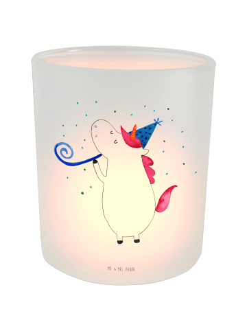 Mr. & Mrs. Panda Terrasse Windlicht Einhorn Party ohne Spruch in Transparent