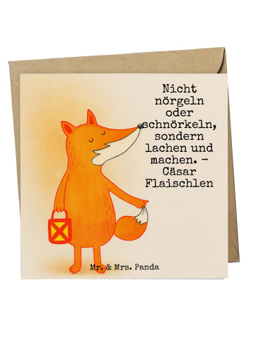 Mr. & Mrs. Panda Einladungskarte Fuchs Laterne Design mit Spruch in Weiß