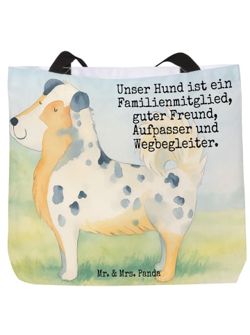 Mr. & Mrs. Panda Shopper Hund Australien Shepherd Design mit Spruch in Weiß