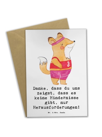 Mr. & Mrs. Panda Grußkarte Leichtathletik Trainerin Inspiration ... in Weiß